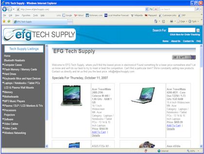 Vantage Web Solutions Shopping Cart
